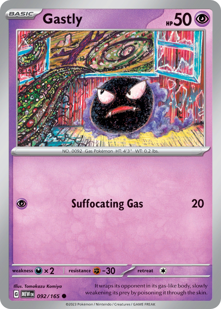 Gastly (92/165) - 151 Pokémon Card