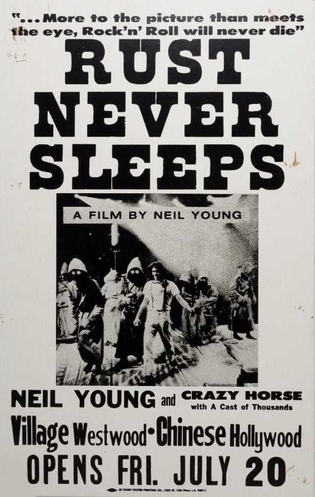 Neil Young Rust Never Sleeps Film Poster 1979 Concert Poster