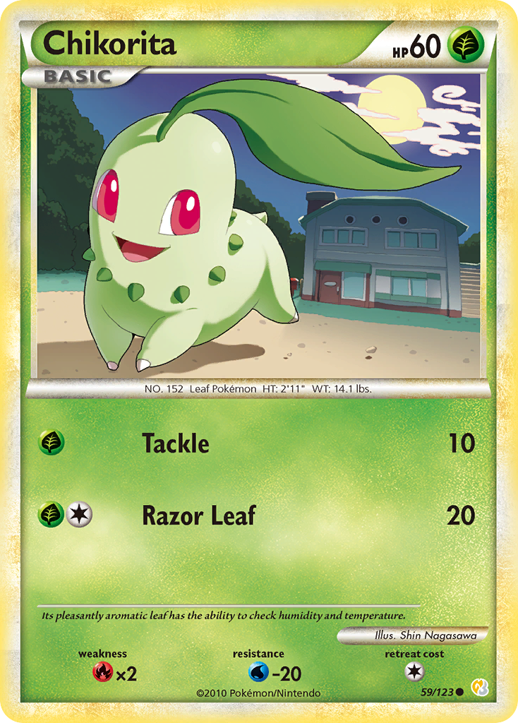 Chikorita (59/123) - HeartGold & SoulSilver Pokémon Card