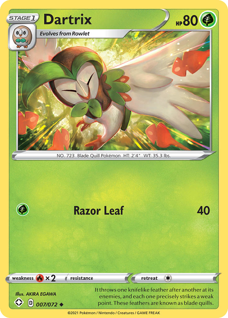 Dartrix (7/72) - Shining Fates Pokémon Card