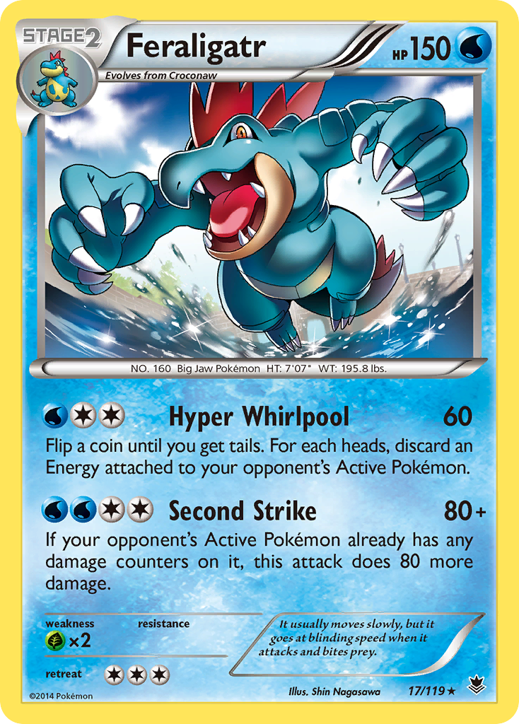 Feraligatr (17/119) - Phantom Forces Pokémon Card