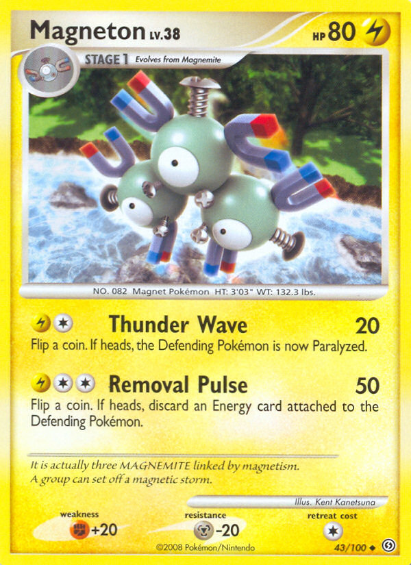 Magneton (43/100) - Stormfront Pokémon Card