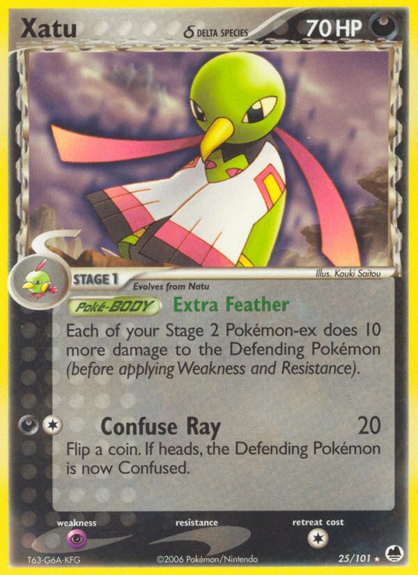 Xatu δ (25/101) - Dragon Frontiers Pokémon Card