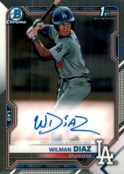 Wilman Diaz 2021 Bowman Chrome - Prospect Autographs Baseball #CPA-WD Sports Card