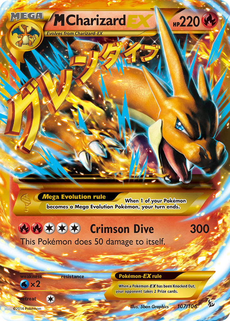 M Charizard-EX MEGA (107/106) - Flashfire Pokémon Card