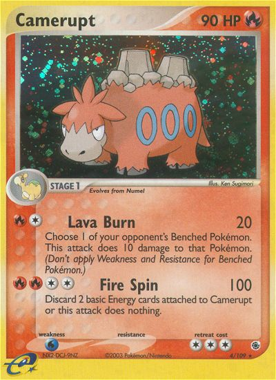 Camerupt (4/109) - Ruby & Sapphire Pokémon Card