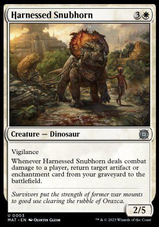 Harnessed Snubhorn (March of the Machine: The Aftermath) Trading Card