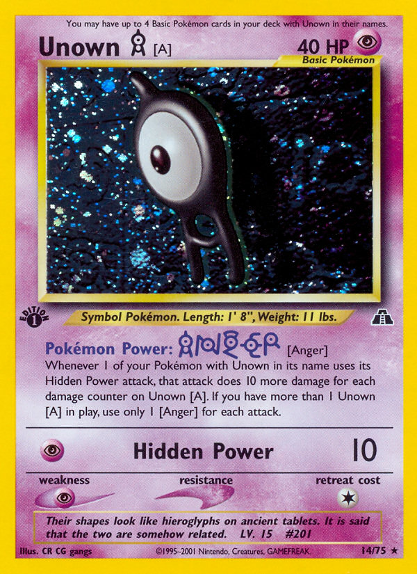 Unown [A] (14/75) - Neo Discovery Pokémon Card