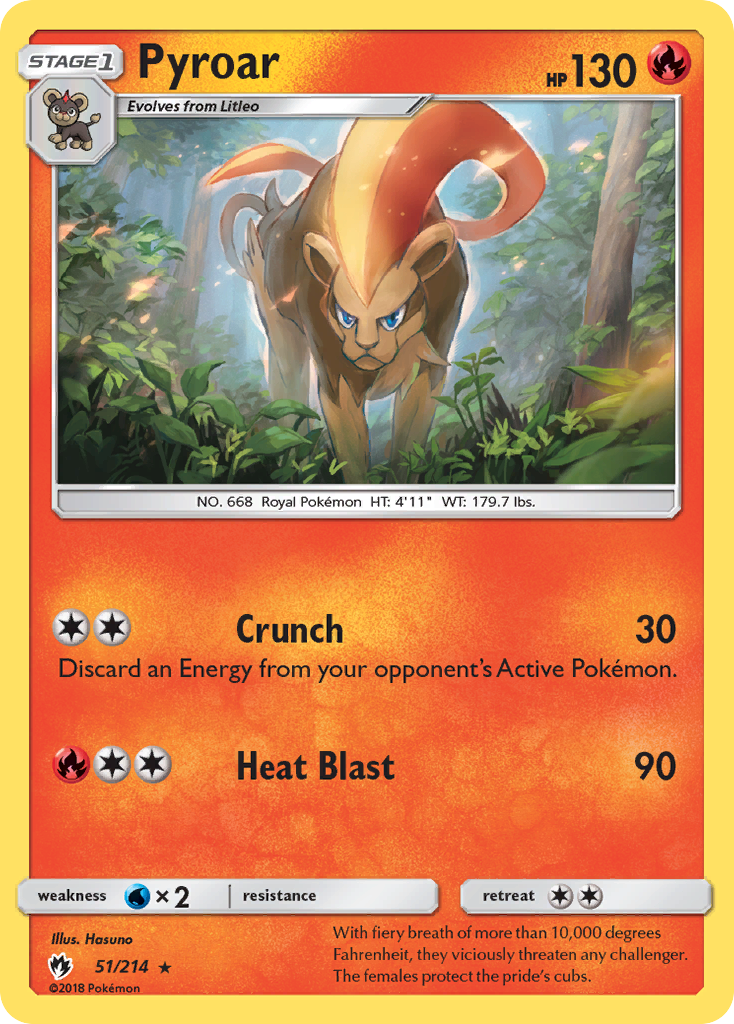 Pyroar (51/214) - Lost Thunder Pokémon Card