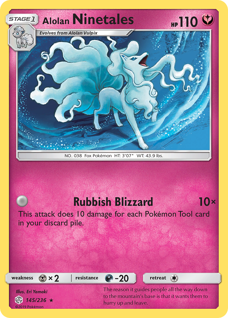 Alolan Ninetales (145/236) - Cosmic Eclipse Pokémon Card