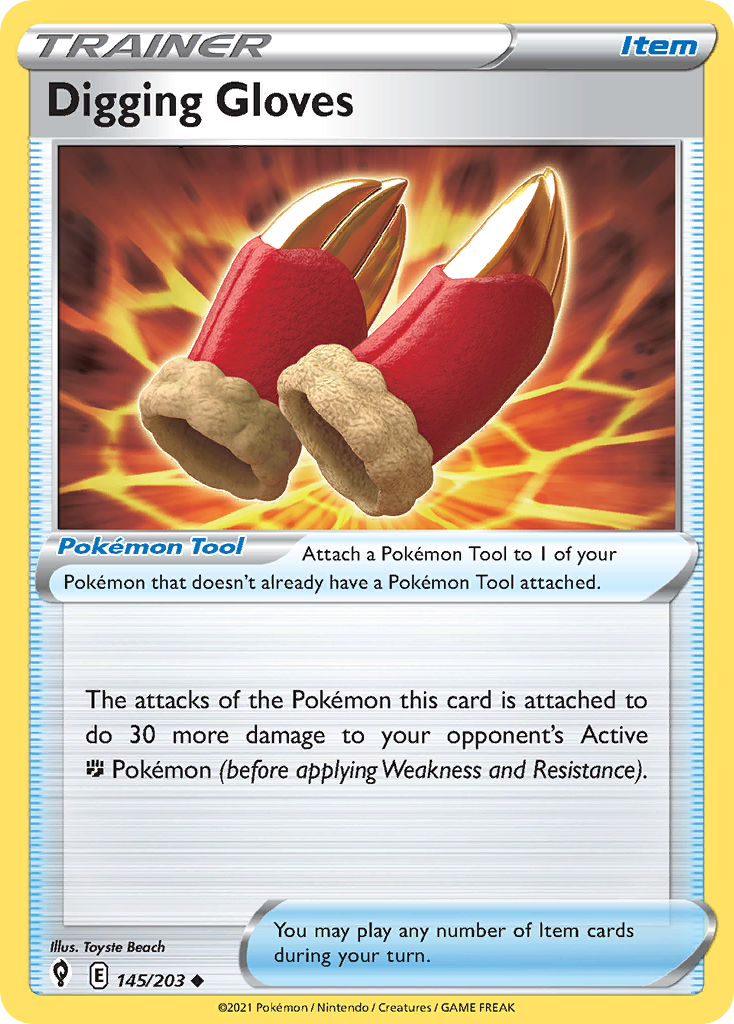 Digging Gloves (Trainer: Item) (145/203) - Evolving Skies Pokémon Card