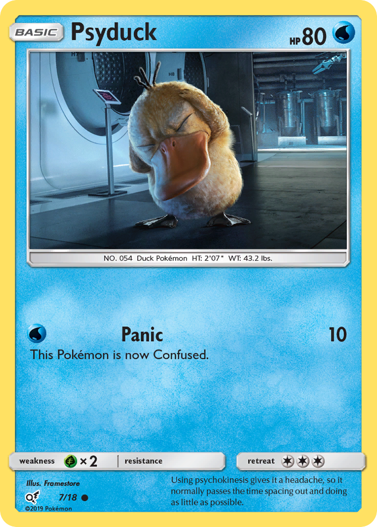 Psyduck (7/18) - Detective Pikachu Pokémon Card