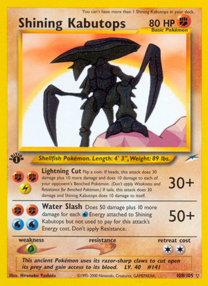 Shining Kabutops (108/105) - Neo Destiny (1st Edition)