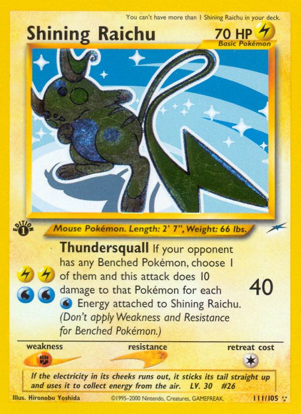 Shining Raichu (111/105) - Neo Destiny Pokémon Card