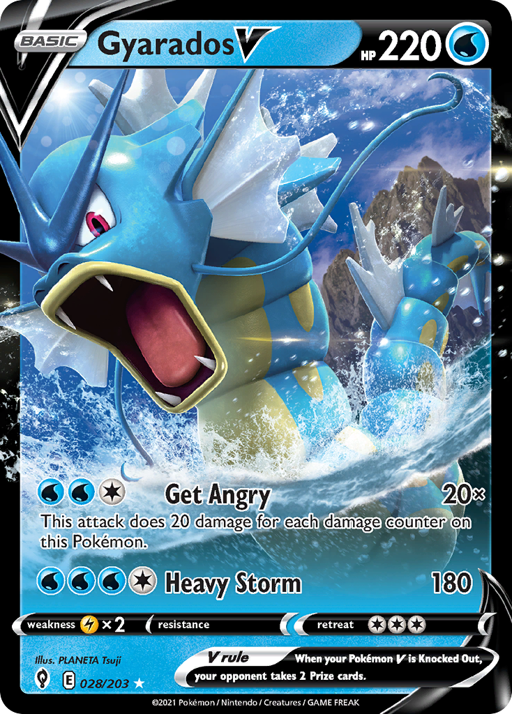 Gyarados V (28/203) - Evolving Skies Pokémon Card