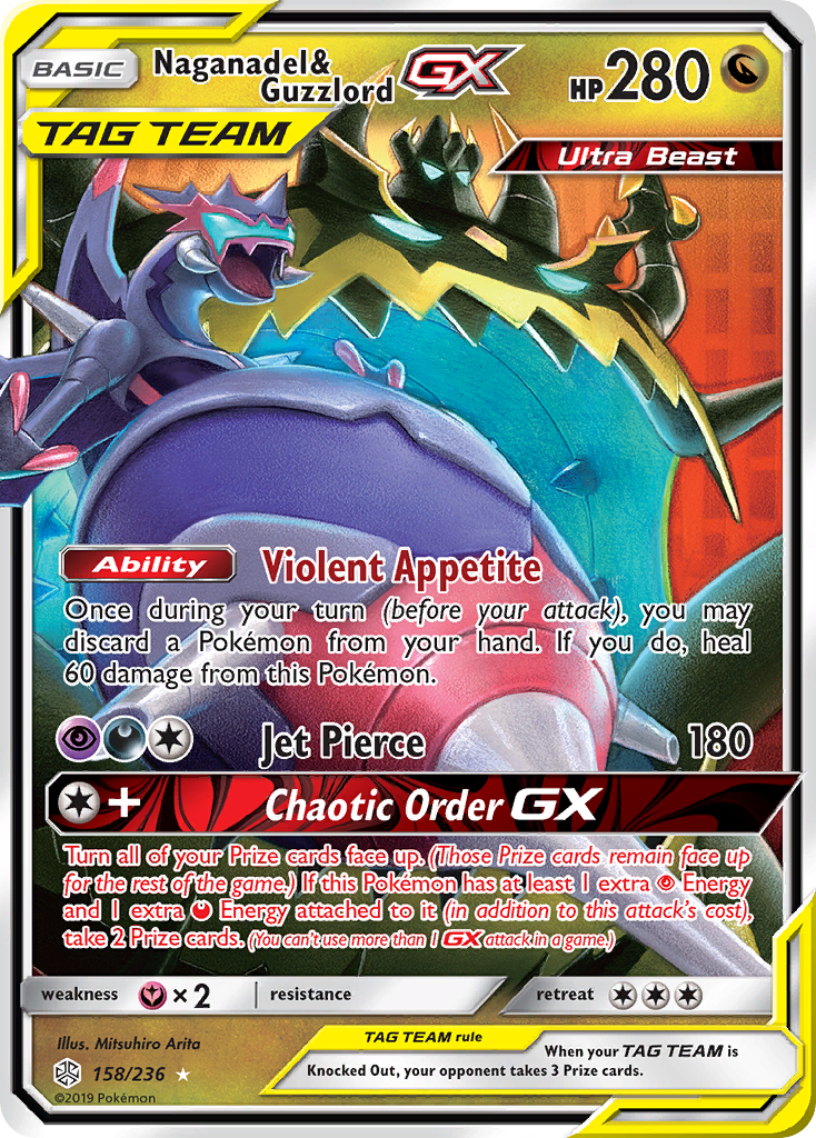 Naganadel & Guzzlord GX (158/236) - Cosmic Eclipse Pokémon Card