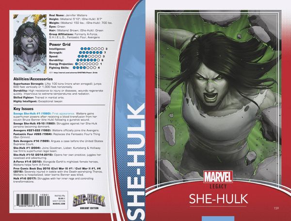 She-hulk #159 (Christopher Trading Card Variant Leg)
