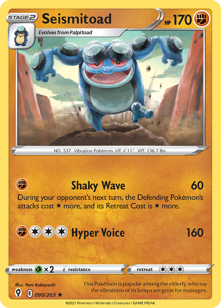 Seismitoad (90/203) - Evolving Skies Pokémon Card