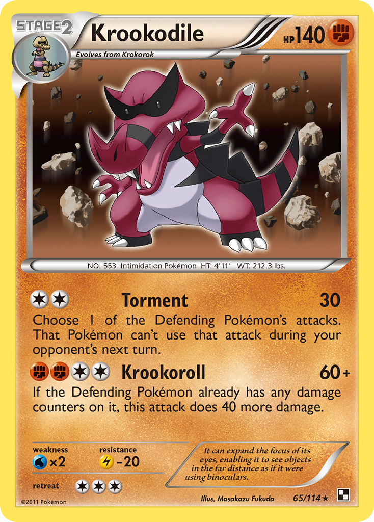 Krookodile (65/114) - Black & White Pokémon Card