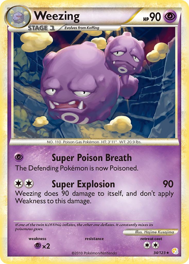 Weezing (34/123) - HeartGold & SoulSilver Pokémon Card