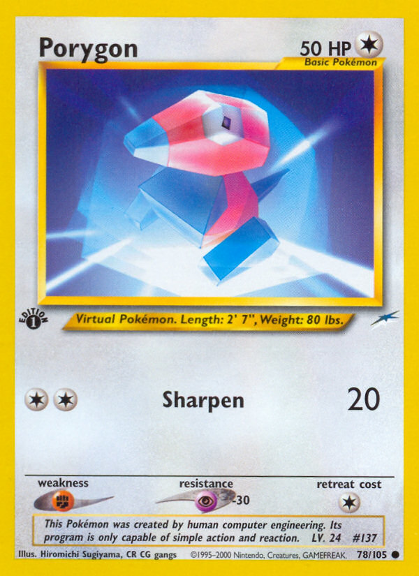 Porygon (78/105) - Neo Destiny Pokémon Card