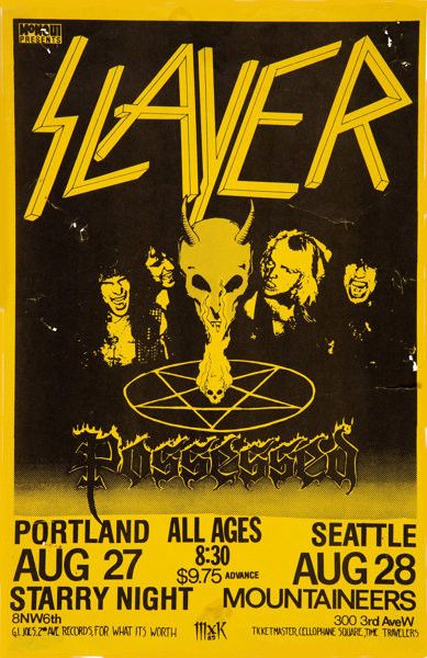 MXP-158.2 Slayer Starry Night & Mountaineers 1985 Concert Poster