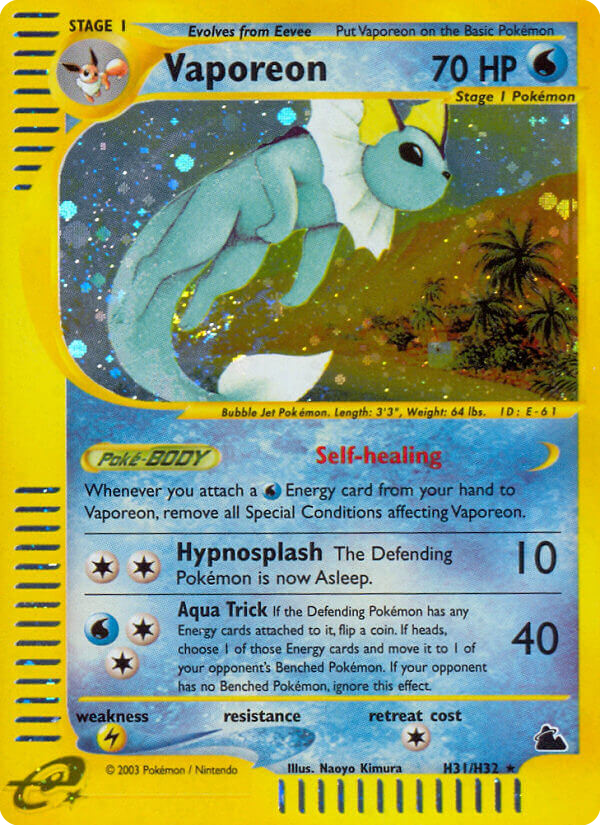 Vaporeon (H31) - Skyridge Pokémon Card