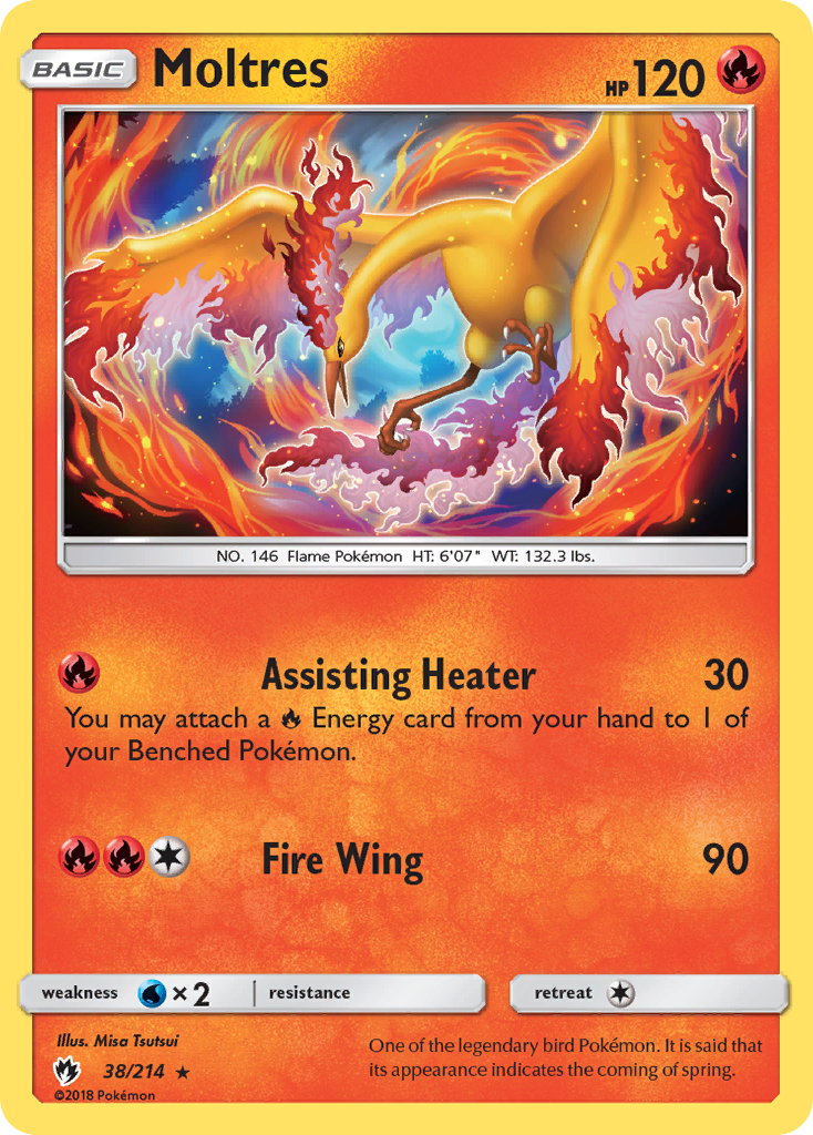 Moltres (38/214) - Lost Thunder Pokémon Card