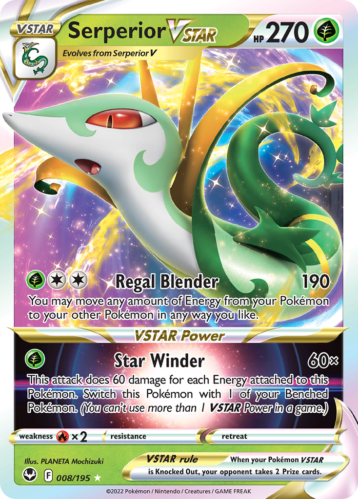 Serperior VSTAR (8/195) - Silver Tempest Pokémon Card