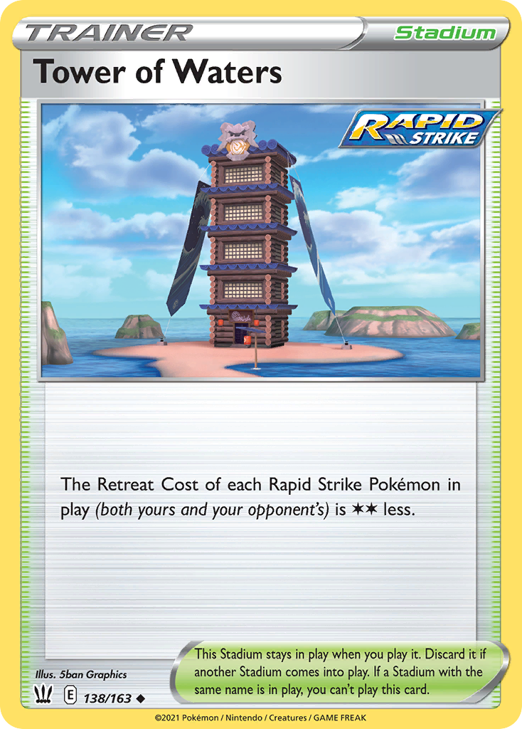 Tower of Waters (Trainer: Stadium) (138/163) - Battle Styles Pokémon Card