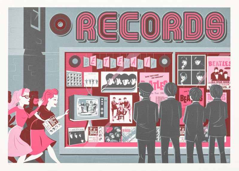 The Beatles Record Store Screen Print 2015 VARIANT Concert Poster