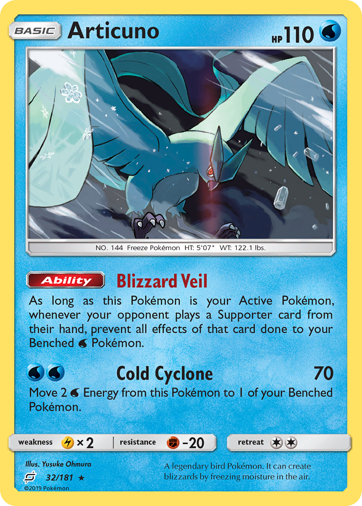 Articuno (32/181) - Team Up Pokémon Card