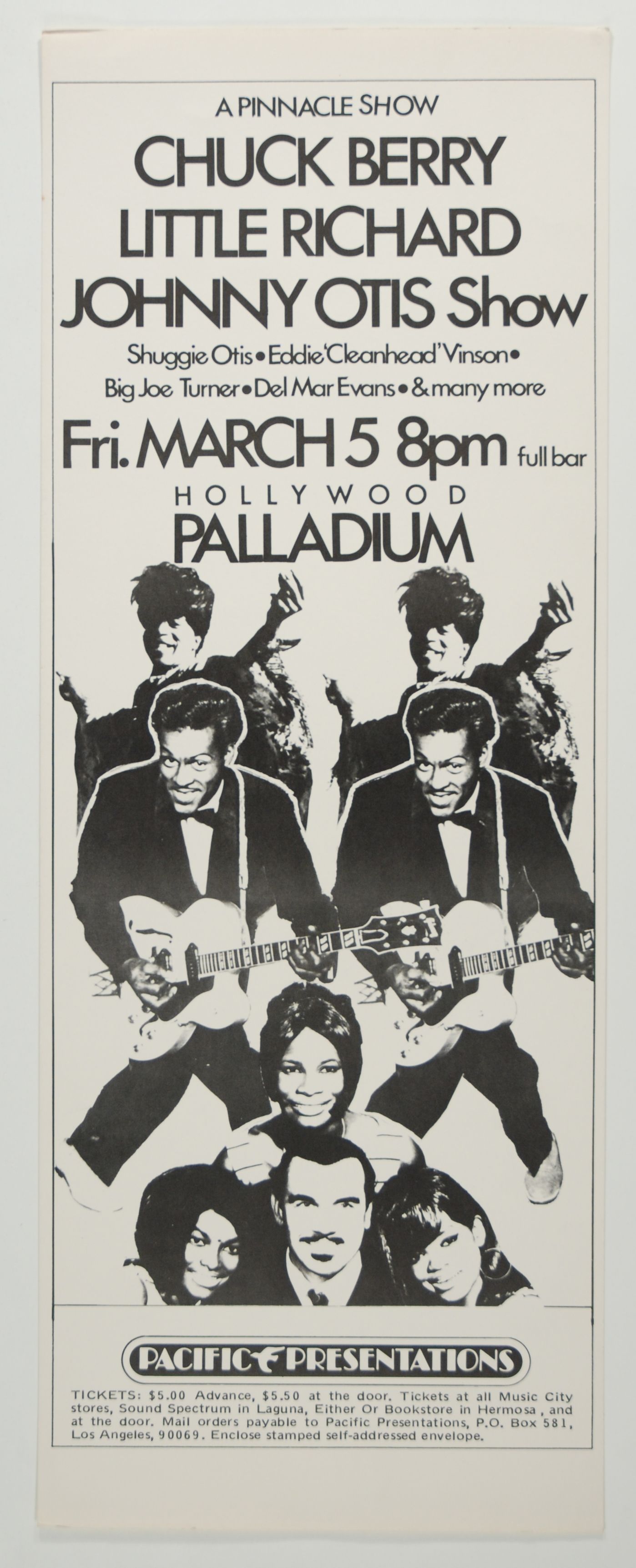 Chuck Berry & Little Richard Hollywood Palladium 1971 Concert Poster