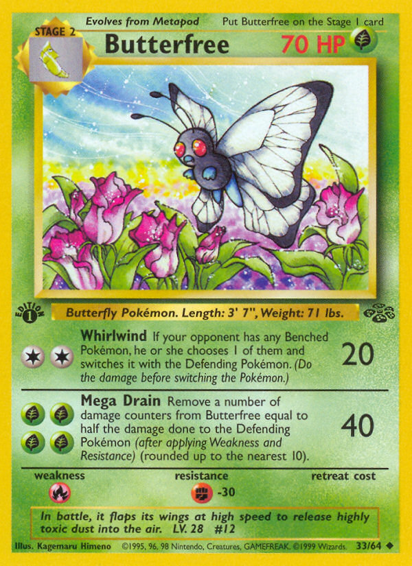 Butterfree (33/64) - Jungle (1st Edition) Pokémon Card