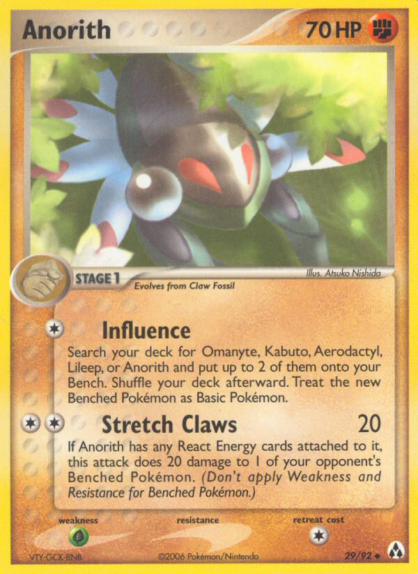 Anorith (29/92) - Legend Maker Pokémon Card