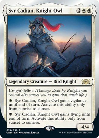 Syr Cadian, Knight Owl (Unsanctioned) Trading Card