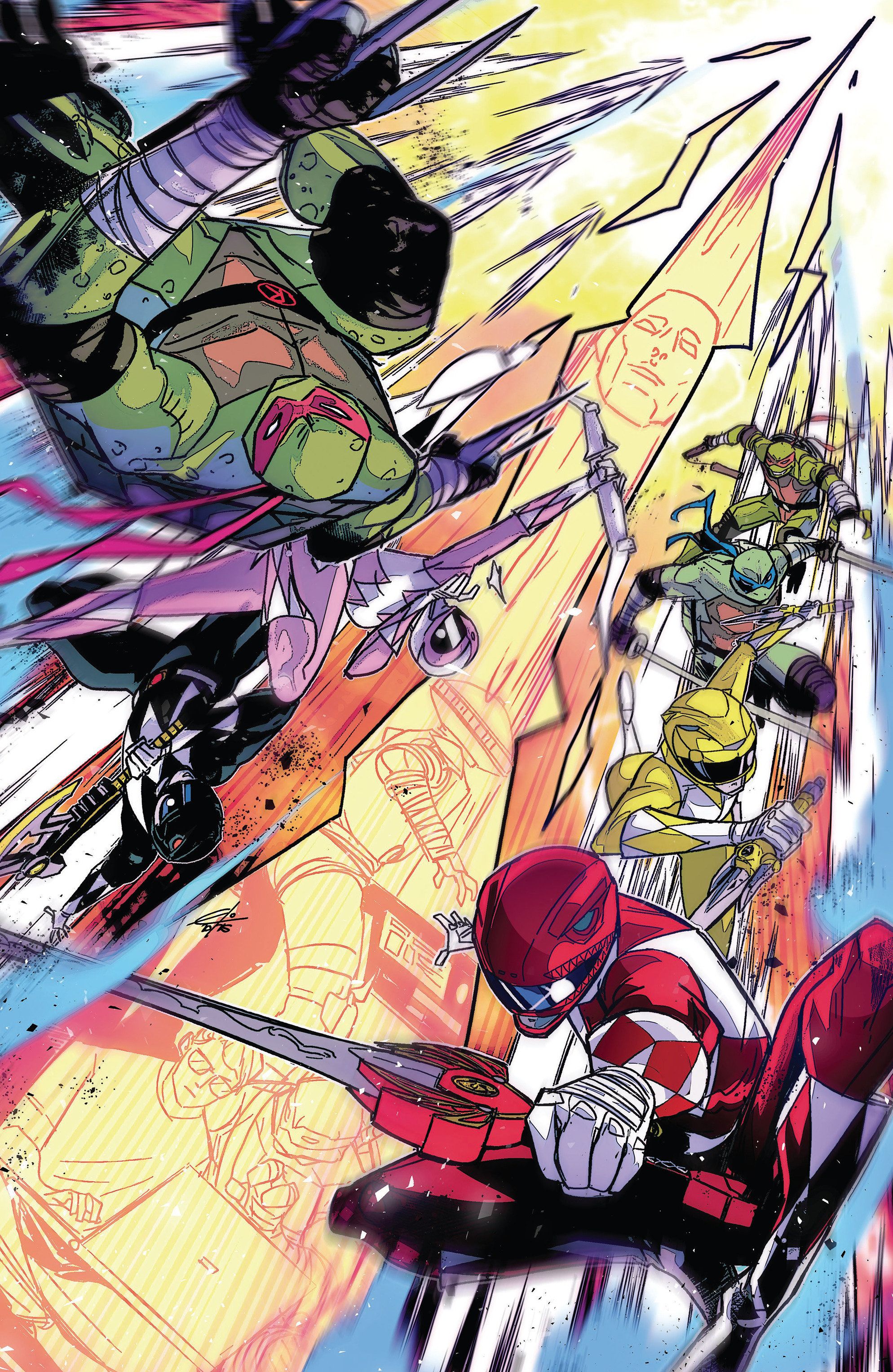 Mighty Morphin Power Rangers/ Teenage Mutant Ninja Turtles III #2 (G 1:50 Incv Full Art Carlini) Comic