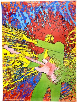 Jimi Hendrix "Explosion" Martin Sharp-Big-O 1968