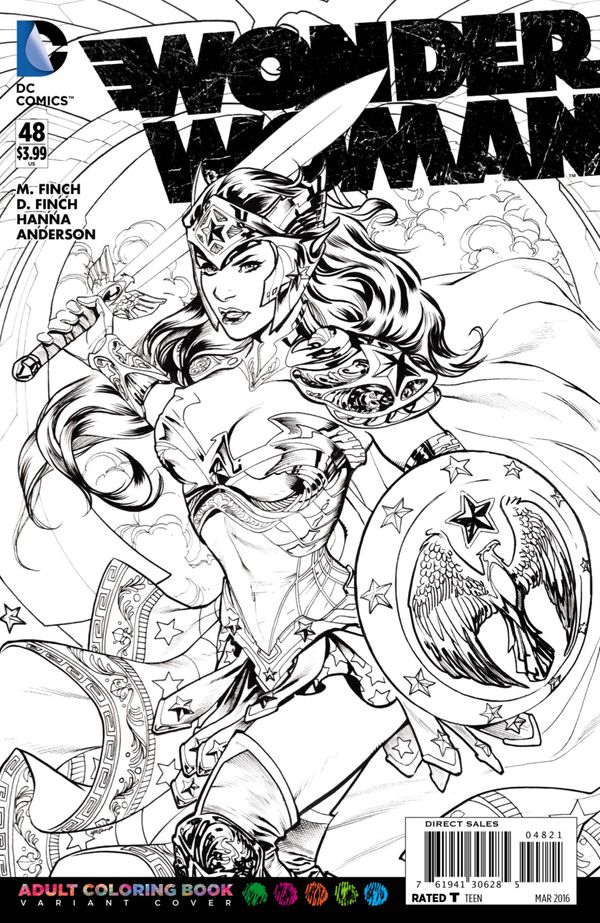 Wonder Woman #48 (Adult Coloring Book Variant Cover)