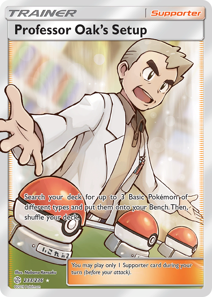 Professor Oak's Setup (Trainer: Supporter) (233/236) - Cosmic Eclipse Pokémon Card