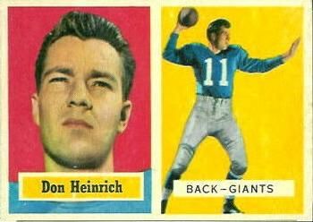Don Heinrich 1957 Topps #47 Sports Card
