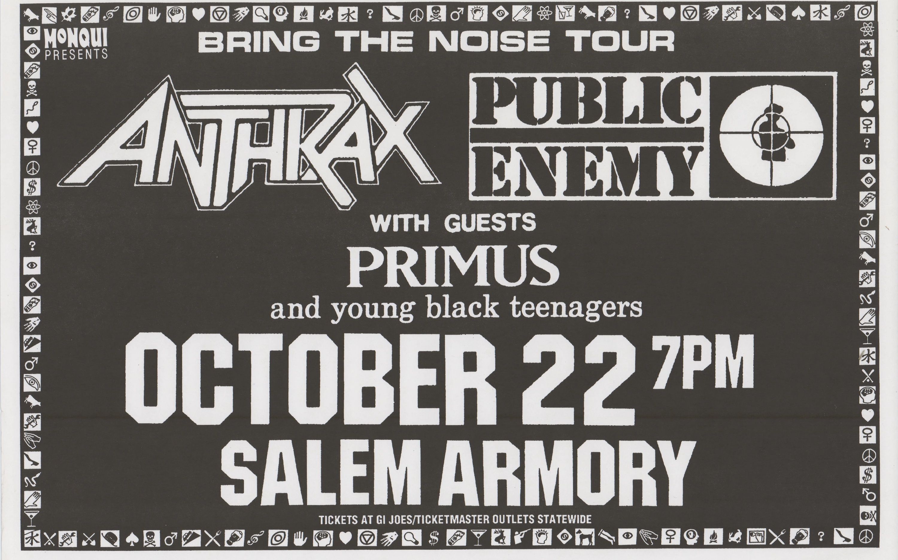 MXP-151.5 Anthrax Salem Armory 1991 Concert Poster