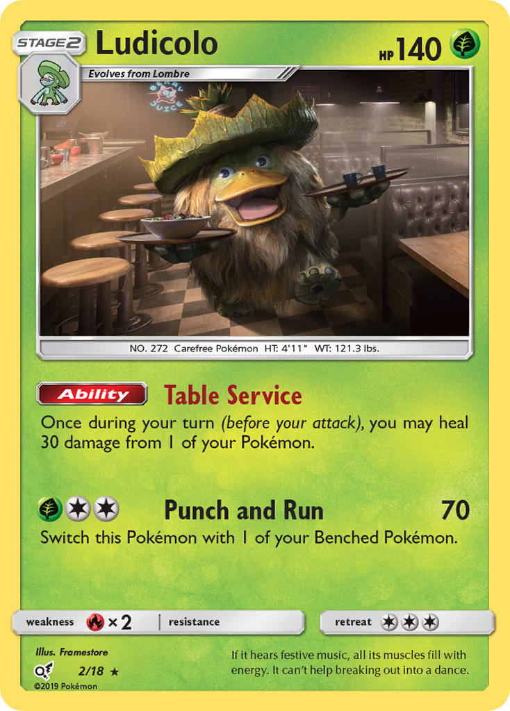 Ludicolo (2/18) - Detective Pikachu Pokémon Card