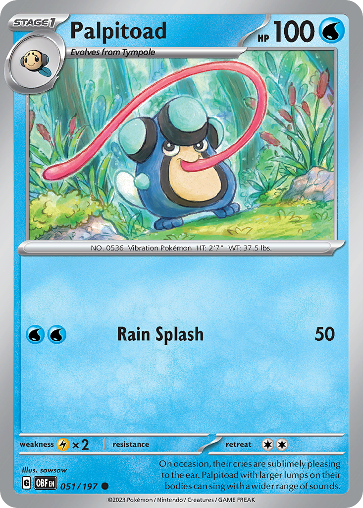 Palpitoad (51/197) - Obsidian Flames Pokémon Card