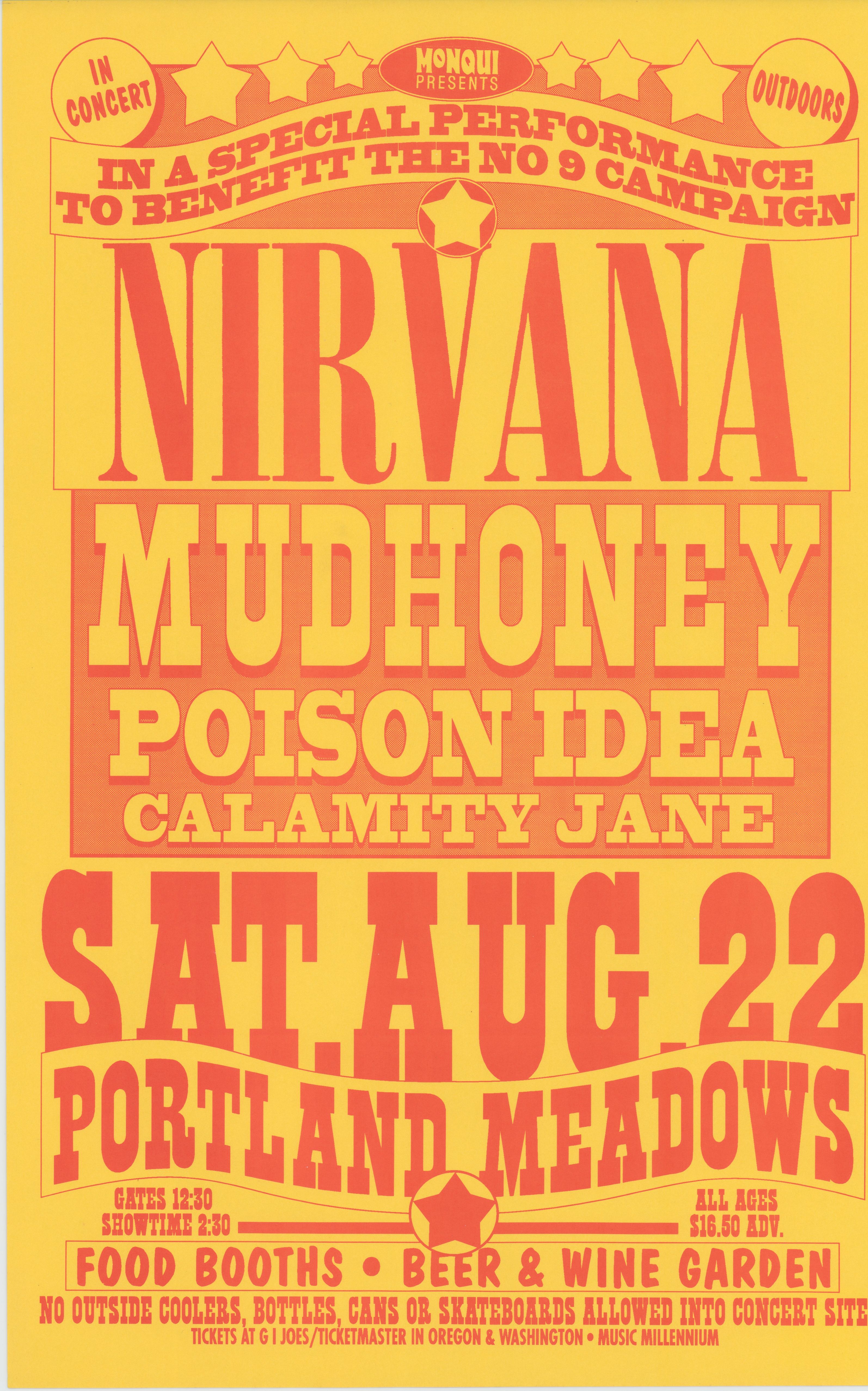 MXP-134.10 Nirvana Portland Meadows 1992 Concert Poster