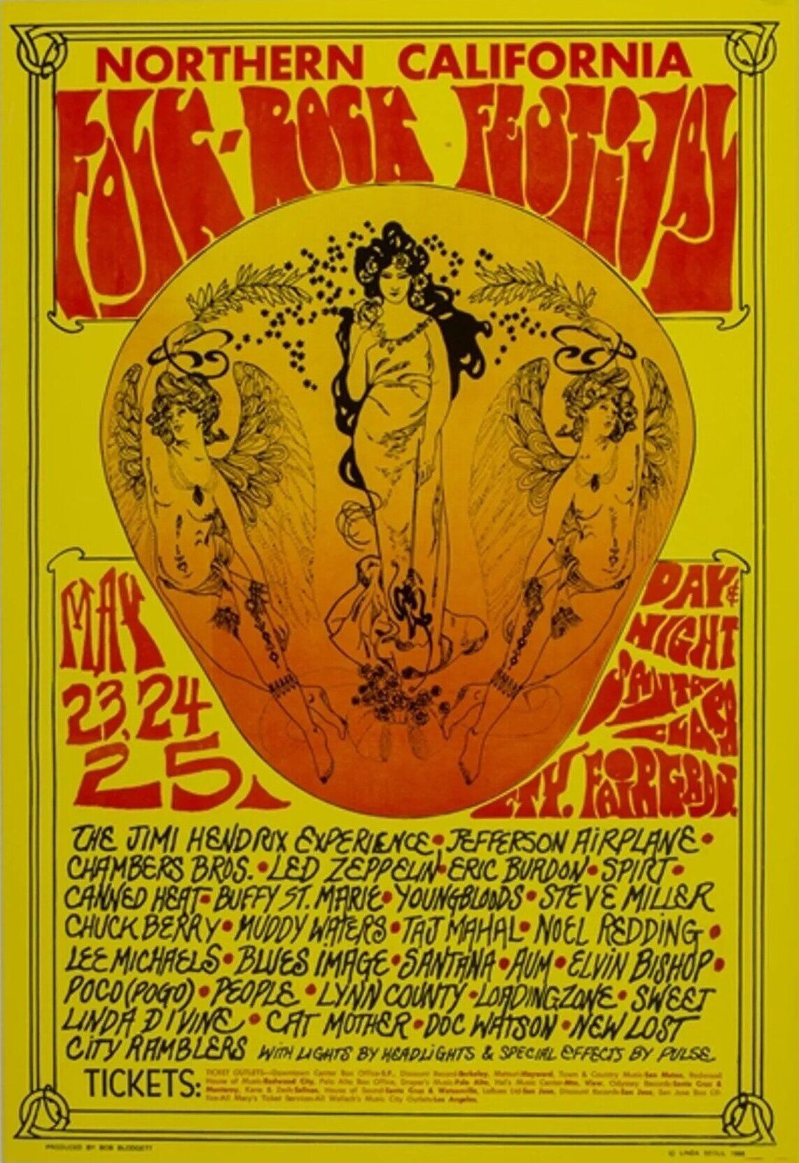 AOR-3.127-OP-1 Northern California Folk Rock Festival 1969 Concert Poster