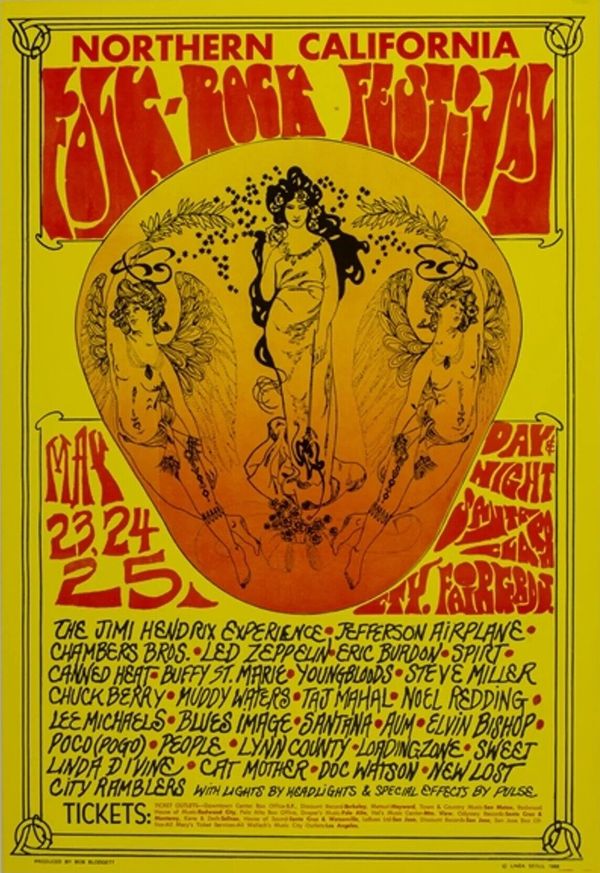 Jimi Hendrix & Led Zeppelin Northern California Folk Rock Festival 1969