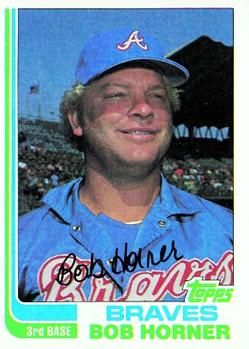 Bob Horner autographed baseball card (Atlanta Braves) 1987