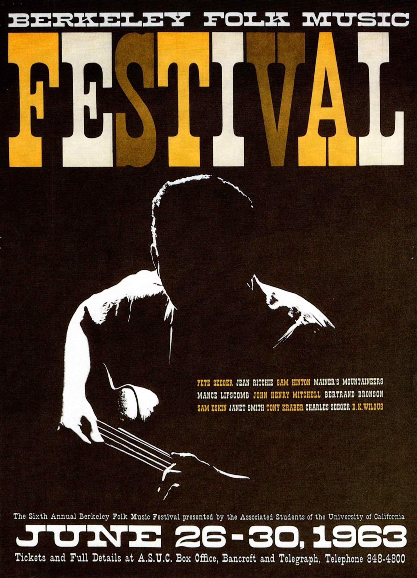 AOR-1.88 Sixth Berkeley Folk Festival 1963 Concert Poster