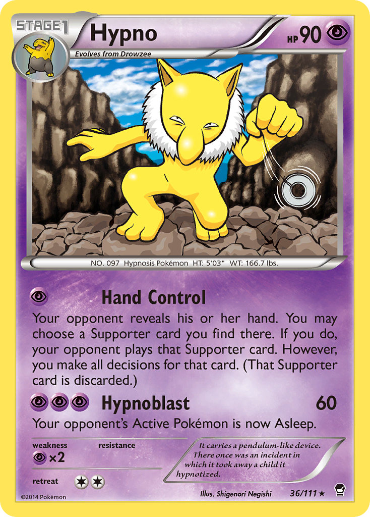 Hypno (36/111) - Furious Fists Pokémon Card